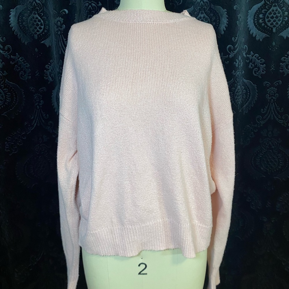SHEIN Pink Crew Neck Sweater Soft Knit Classic